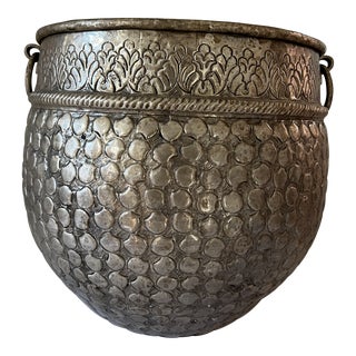 Vintage Silver Pot With Handles For Sale