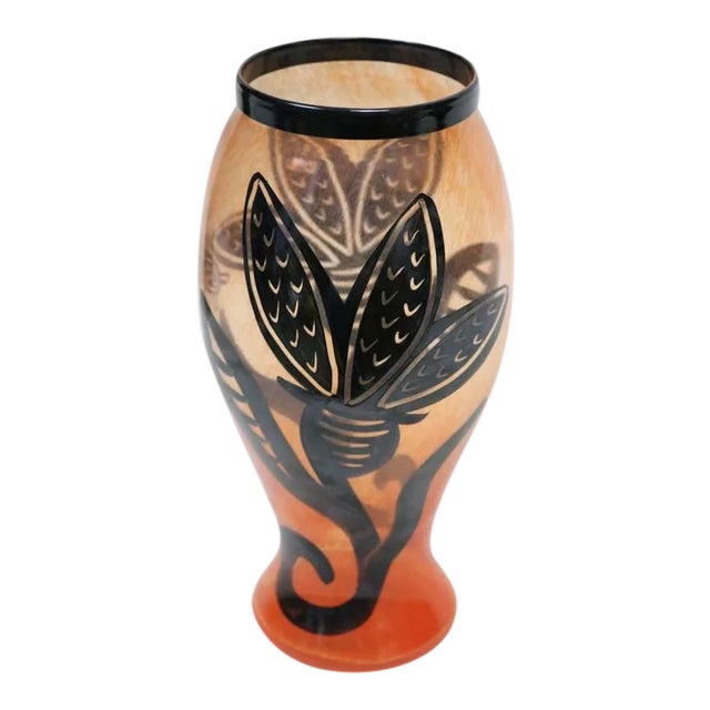 Mid-Century 1960s Kosta Boda Art Glass Vase Signed Artist Ulrica Hydman-Vallien For Sale