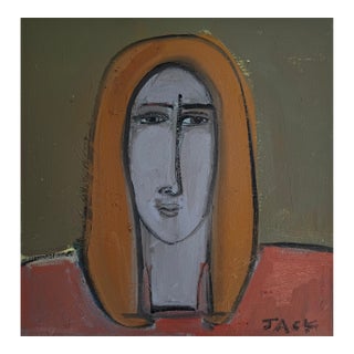 "Woman in Pink", Original Painting by Rebecca Jack For Sale