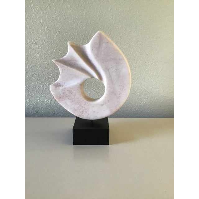 Alabaster Stone Abstract Sculpture, by Carolyn Beard, 1985 For Sale - Image 6 of 11