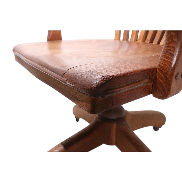 Vintage Bank of England Jury Style Swivel Tilt Office Desk Chair by Marcy- Morris For Sale - Image 13 of 17