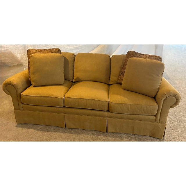Textile Taylor King Custom Timeless Herringbone 3-Seat Sofa For Sale - Image 7 of 9