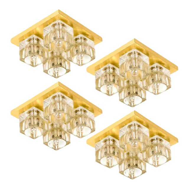 Wall Light in Brass and Glass from Peill & Putzler, Germany, 1970s For Sale