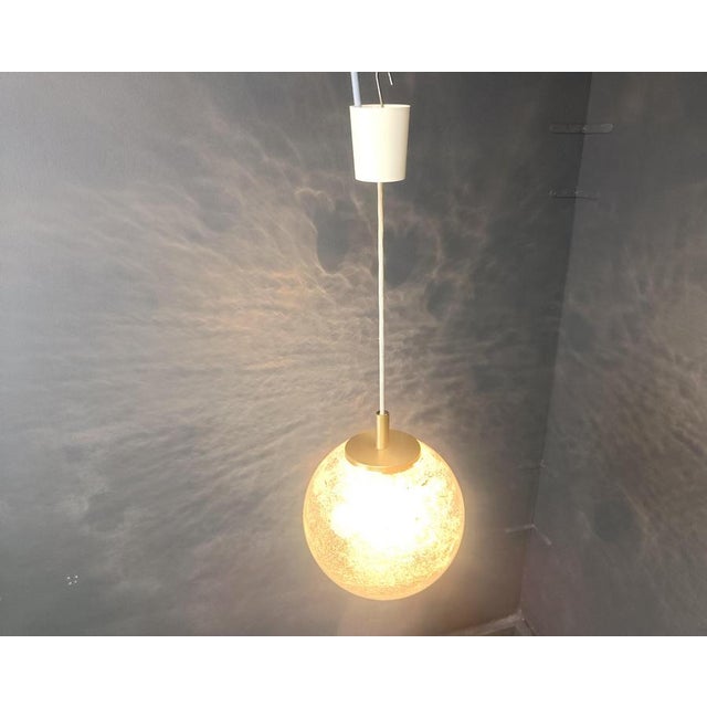 Vintage Globe Pendant Light attributed to Doria Leuchten, 1960s For Sale - Image 4 of 12