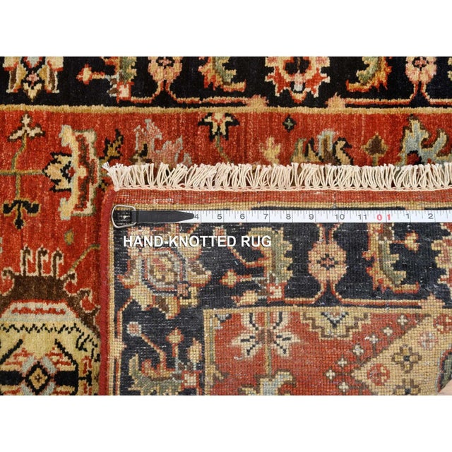2010s Red and Black, Hand Knotted Karajeh Design With Tribal Medallions, Pure Wool, Runner Oriental Rug For Sale - Image 4 of 9