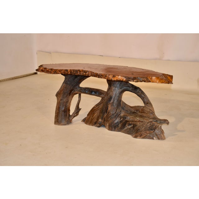 Live Edge Bird's Eye Maple Coffee Table, Circa 1960's For Sale - Image 4 of 7
