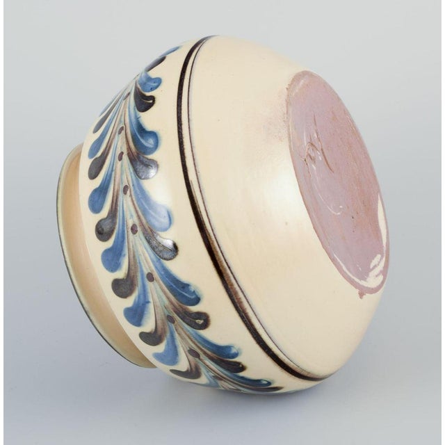 1930s Handmade Ceramic Vase with Cow Horn Technique from Kähler, Denmark, 1930s For Sale - Image 5 of 8