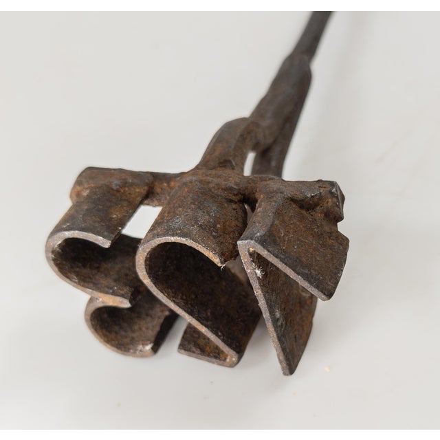 Black 19th Century Handwrought Iron Blacksmith Made 123 Cattle Brand For Sale - Image 8 of 8