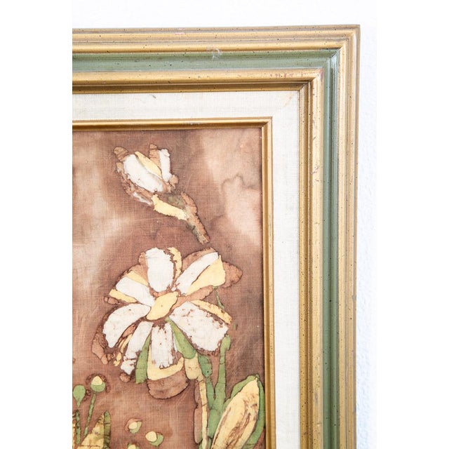 Mid Century Modern Tapestry Floral Batik Fabric Original Art Lenea Flowers MCM For Sale - Image 12 of 12