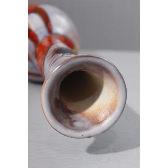 Red Large Vintage French Ceramic Lamp Base by Kurt & Monique Brunner for Vallauris, 1960s For Sale - Image 8 of 15