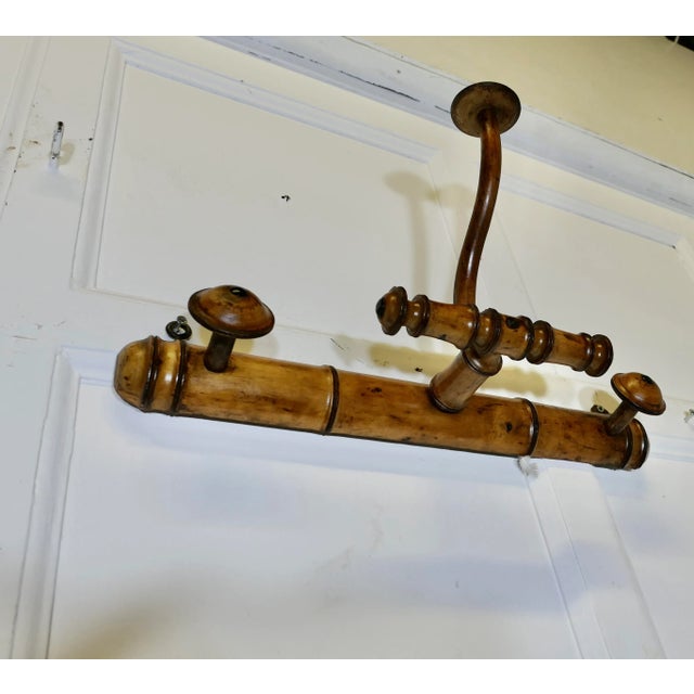 Brown French Simulated Bamboo Hat and Coat Wall Rack For Sale - Image 8 of 8