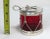 Vintage Sterling Silver & Ruby Glass Figurative Drum Jam Jar For Sale - Image 11 of 13