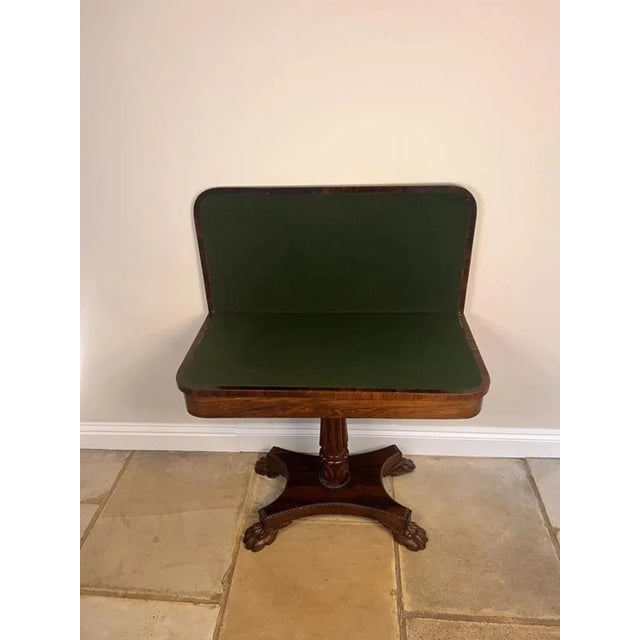 Wood Antique Regency Rosewood Card Table, 1830 For Sale - Image 7 of 9