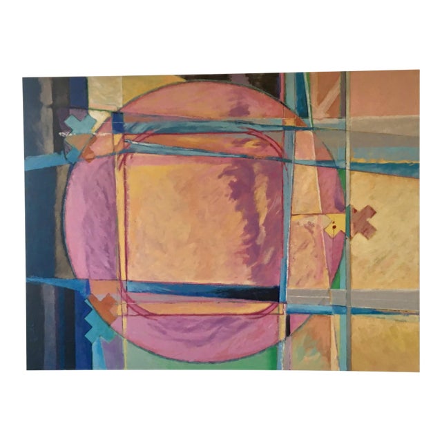 Post Modern Abstract Pink Multicolor Painting For Sale