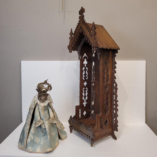 Dressed Image of the Crowned Virgin Mary, Late 18th Century For Sale - Image 10 of 18