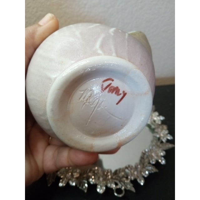 Italian Exquisite Artisan Signed Glazed Stoneware Bud Pitcher Made in Italy For Sale - Image 3 of 6