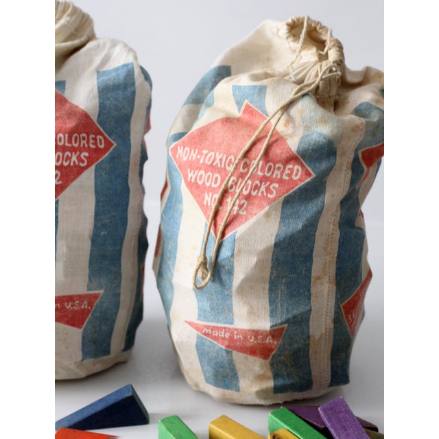 1970s Sears Little Learners Mailbag of Blocks Wooden Block Sets For Sale - Image 10 of 18