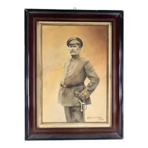 1910's Fine Pencil and Watercolor Portrait of a World War I Officer