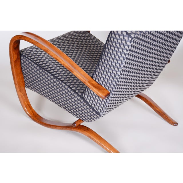 Czech Art Deco Beech Armchair attributed to J. Halabala for Up Zavody, 1930s For Sale - Image 11 of 14