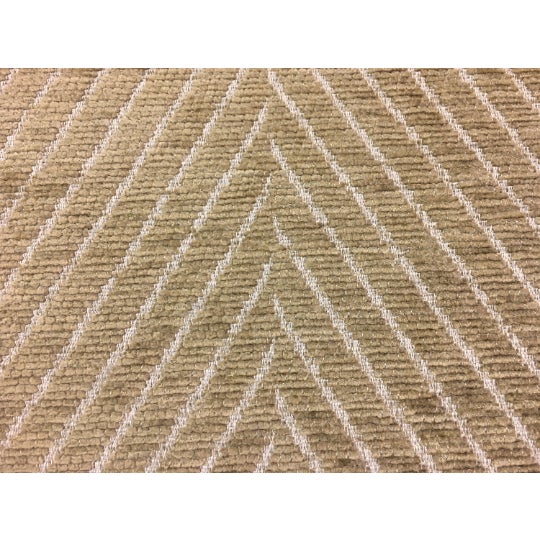 Mid-Century Modern Mustard Gold Beige Chevron Herringbone Geometric Chenille Upholstery Fabric For Sale - Image 3 of 3