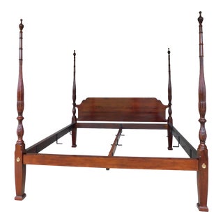 Davis Cabinet Company Mahogany Chippendale Style King Size Poster Bed For Sale