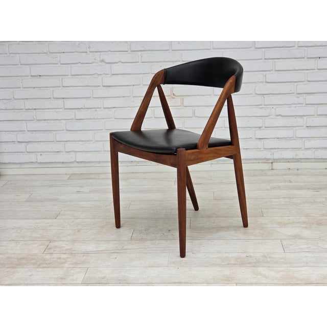 Danish Model 31 Armchairs in Leather and Teak by Kai Kristensen, 1960s, Set of 4 For Sale - Image 16 of 18