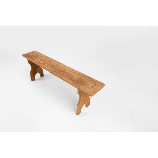 Wood Art Deco Bench in Wood, France, 1940s For Sale - Image 7 of 12