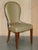 English Elm Hall Chairs with Damask Upholstery, Set of 2 For Sale - Image 15 of 18