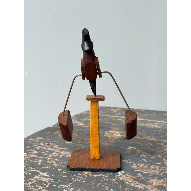 Vintage Folk Art Balancing Woman Kinetic Sculpture, Circa 1940s For Sale - Image 15 of 16