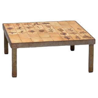 Garrigue Series Tile Coffee Table by Roger Capron For Sale