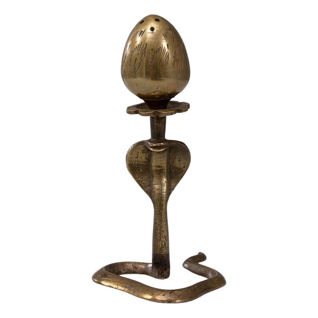20th Century French Incense Holder Brass Snake Stick Burner For Sale