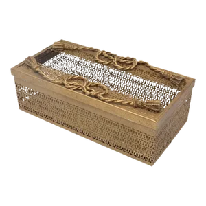 Vintage Guildcrest Gold Plated Rope and Tassel Tissue Box