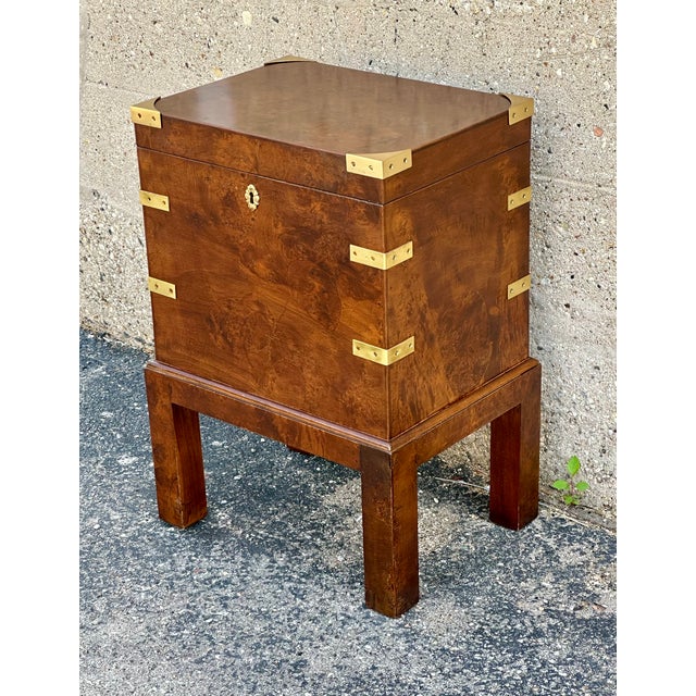 Italian Italian Burl Wood Document Box on Stand, Circa 1950 For Sale - Image 3 of 11