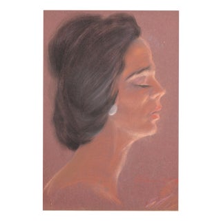 Albert Goltjakov, Portrait of a Woman, 1962, Pastel on Paper For Sale