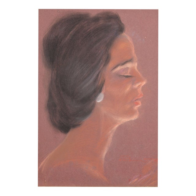Albert Goltjakov, Portrait of a Woman, 1962, Pastel on Paper For Sale