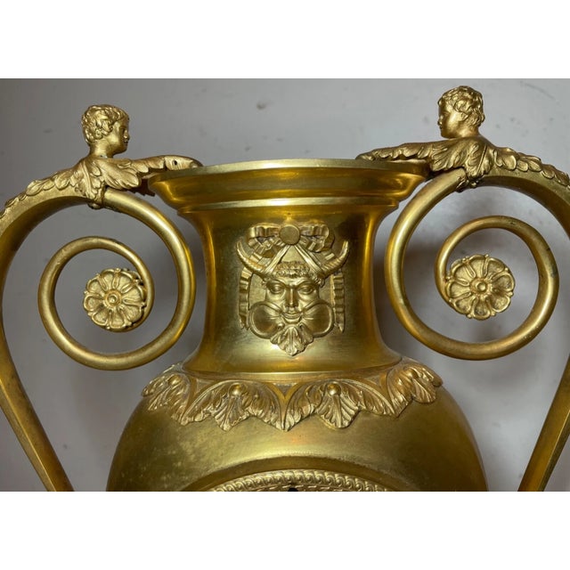 Antique Early 1800's French Diot Paris Ormolu Bronze Figural Empire Mantle Clock For Sale In New York - Image 6 of 18