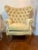 Tufted Wingback Chair in Italian Suede With French Nailheads For Sale - Image 11 of 11