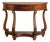 Italian Walnut Burl Console Table With Gold Leaf Accents For Sale