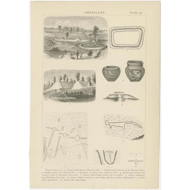 Paper Illustrations of Johann Heck and Daniel Brinton, Various Scenes, Figures and Objects of North America, 1886, Prints, Set of 8 For Sale - Image 7 of 10
