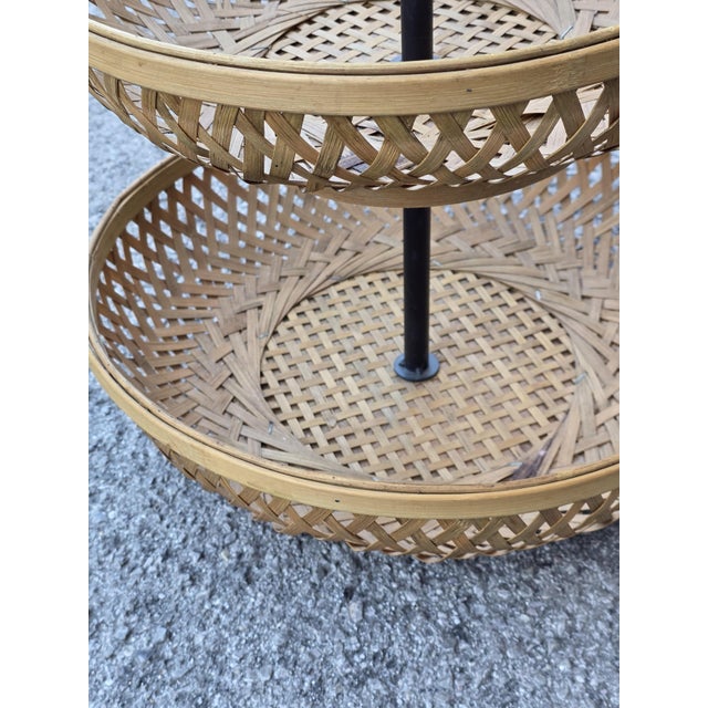 Large Fountain Fruit Bowl with Straw Baskets, Italy, 1970s, in Very Good conditions. Designed 1970 to 1979