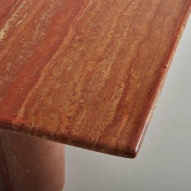 ‘Il Colonnato’ Dining Table in Red Persian Travertine by Mario Bellini for Cassina, Italy 1970s For Sale In Chicago - Image 6 of 13