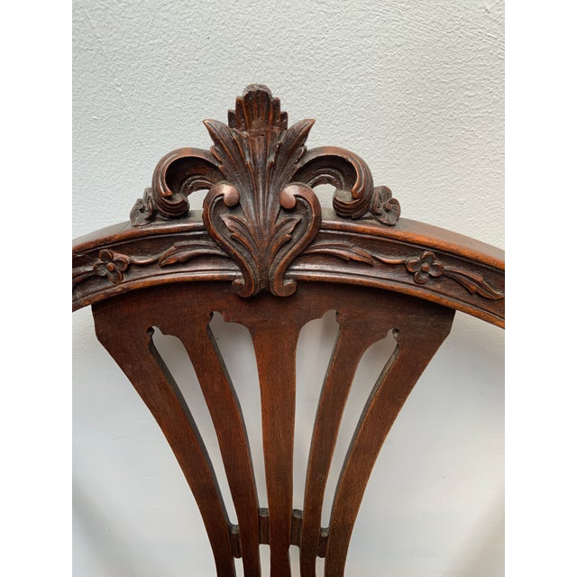 Mid 19th Century Floral Carved Walnut Cabriole Legged Arm Chair For Sale - Image 4 of 10