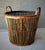 Wood Mid 20th-Century Split Bamboo Tortoiseshell Planter Floor Basket With Ear Handles For Sale - Image 7 of 18