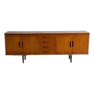 Teak Credenza Sideboard Large Wooden Storage Console Mid-Century Modern 1960s For Sale