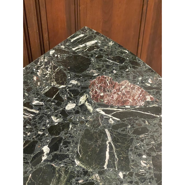 Hollywood Regency 1970s Brass Horse Half Circle Console Table With Marble Top For Sale - Image 4 of 12