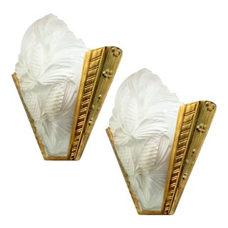 French Art Deco Pine Cone Wall Sconces - a Pair For Sale