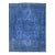 10x13 Vintage Overdyed Persian Wool Rug - Electric Blue Medallion Hand-Knotted For Sale