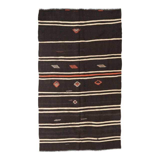 Vintage Turkish Decorative Kilim Rug - 5`6″ X 9`10″ For Sale