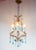 Metal Vintage Italian Chandelier with Blue Glass Droplets, 1950s For Sale - Image 7 of 9
