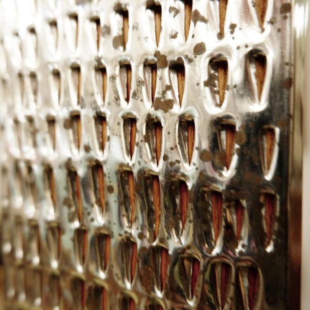 Mid-Century Italian Perforated Metal Mirror For Sale - Image 9 of 12